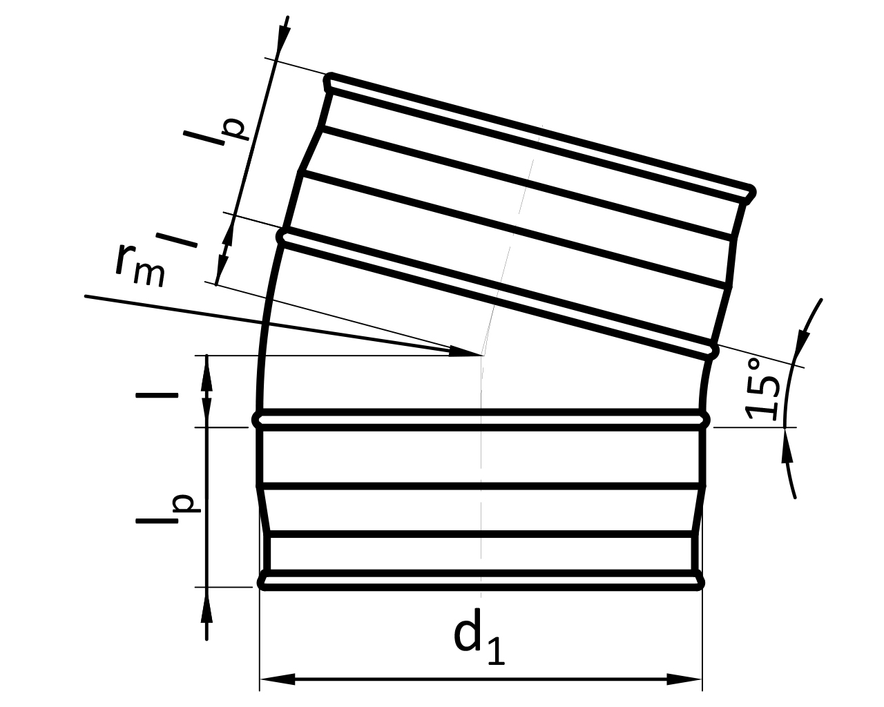 Kolano tłoczone 15° / Kolano segmentowe 15° R=1xd SPIRALO (GB1 / RB1)