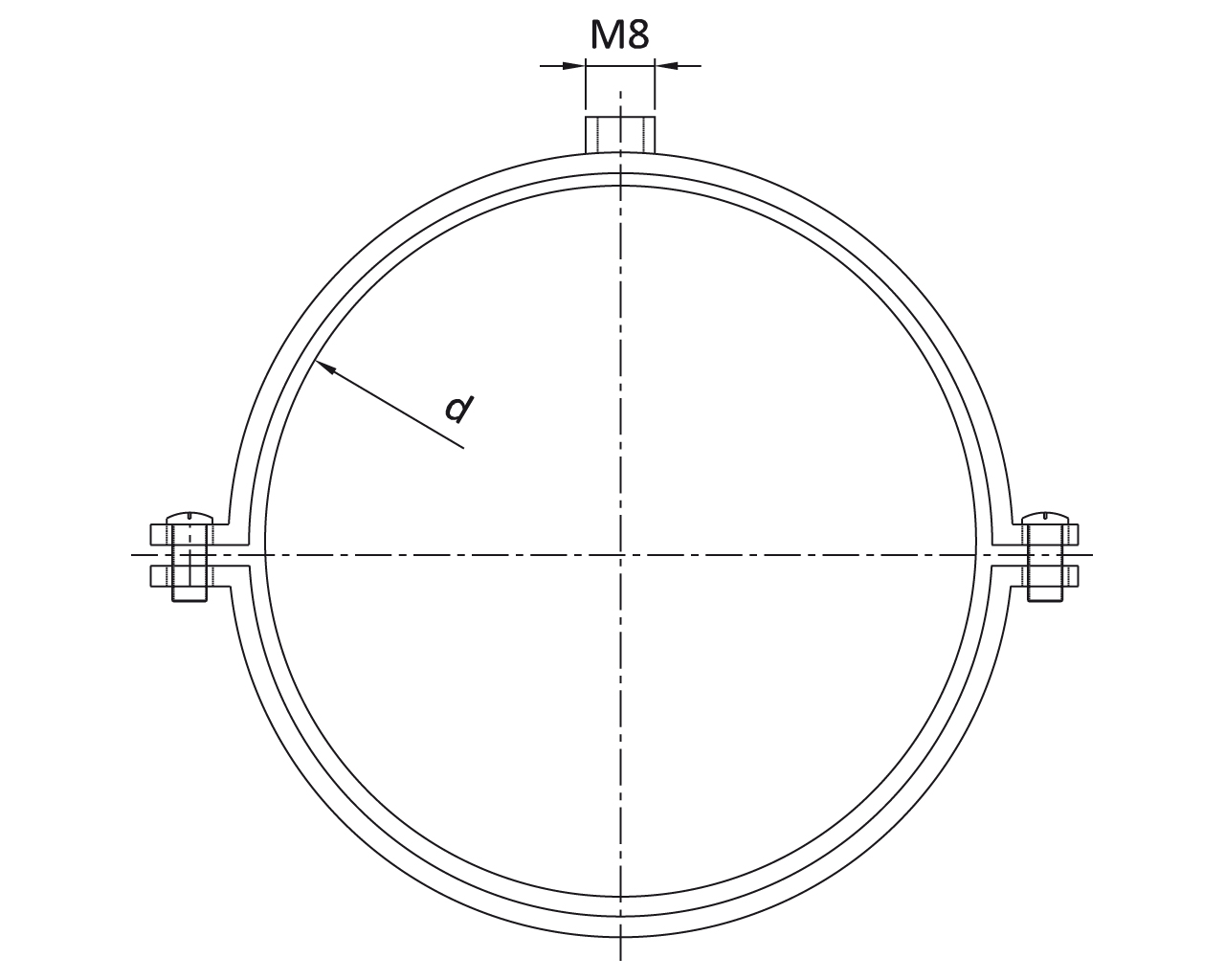 Eenpuntsbeugel M8 (BS)